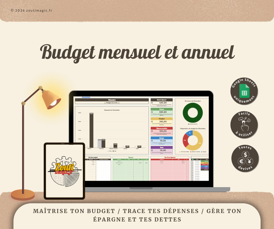 Budget mensuel et annuel