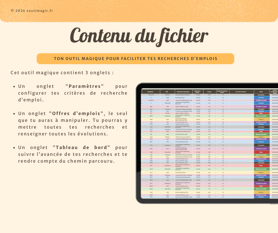 Suivi de recherche d'emploi